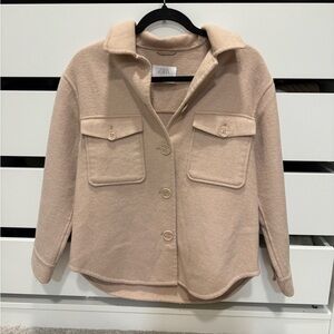 ZARA Wool-blend Camel Shacket